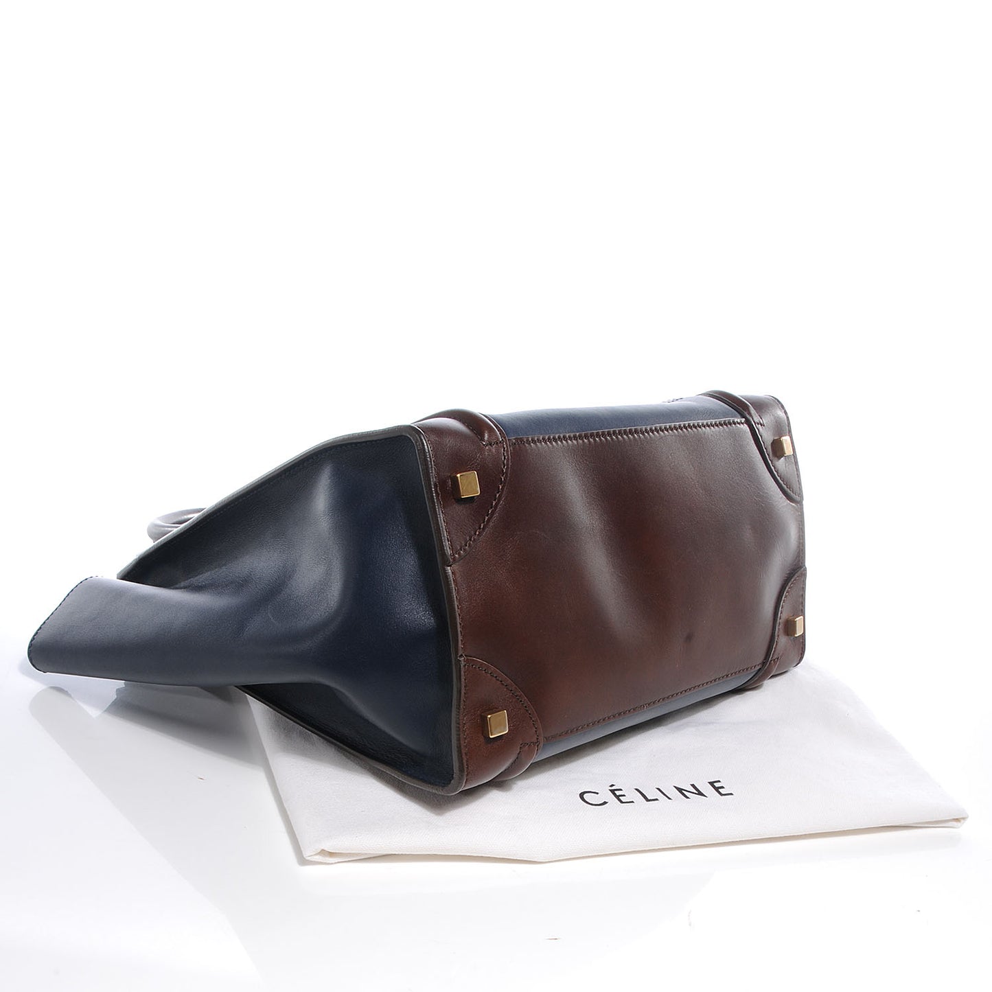 Smooth Calfskin Mini Tri-Color Luggage Navy