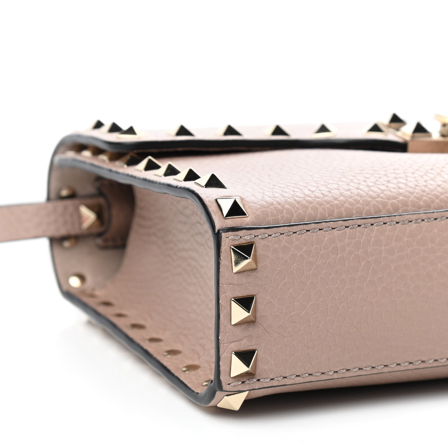 Pebbled Calfskin Medium Rockstud Flip Lock Crossbody Bag Poudre