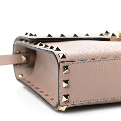 Valentino Garavani Pebbled Calfskin Medium Rockstud Flip Lock Crossbody Bag Poudre 7 of 8