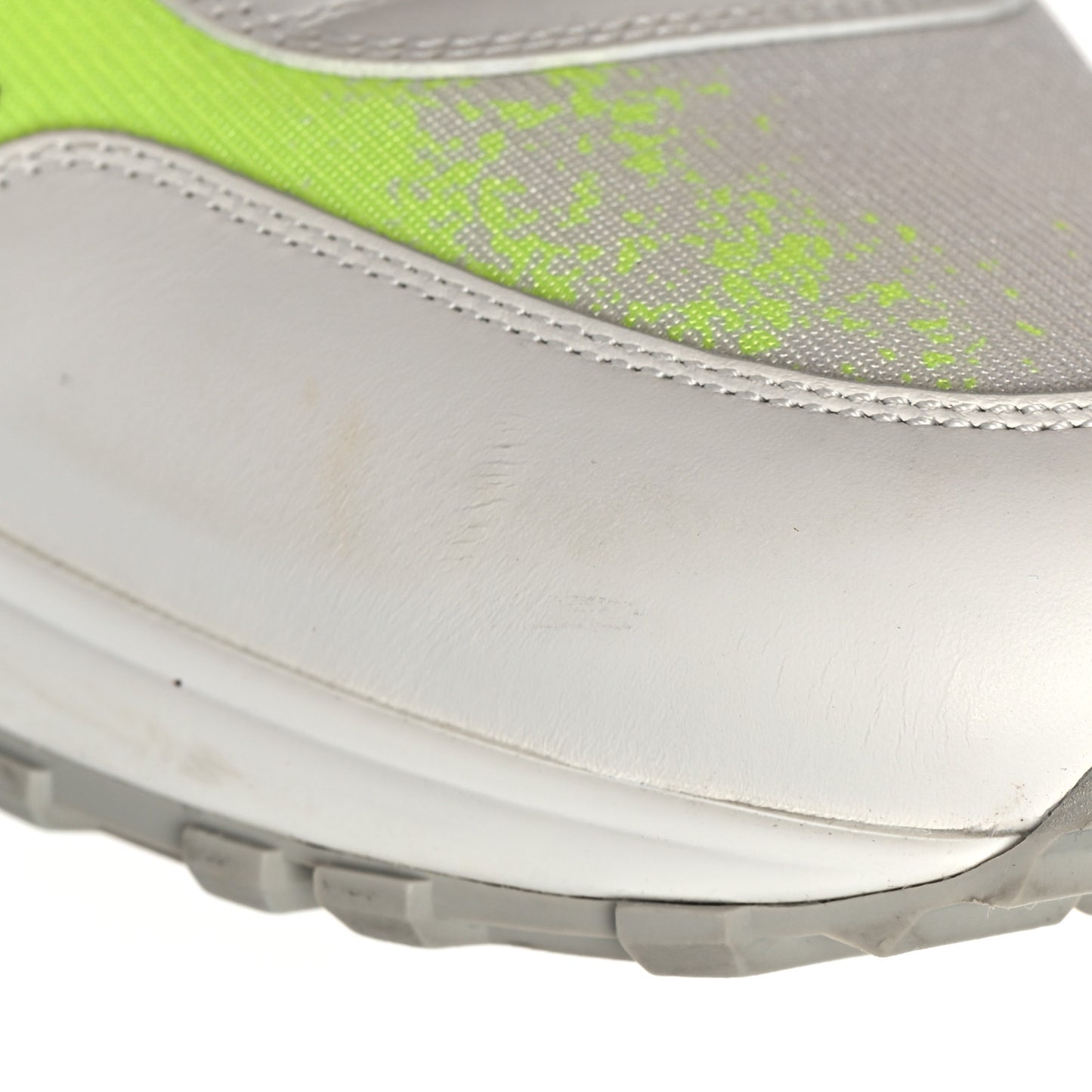 Calfskin Mens Run Away Sneakers 8.5 White Yellow Gradient