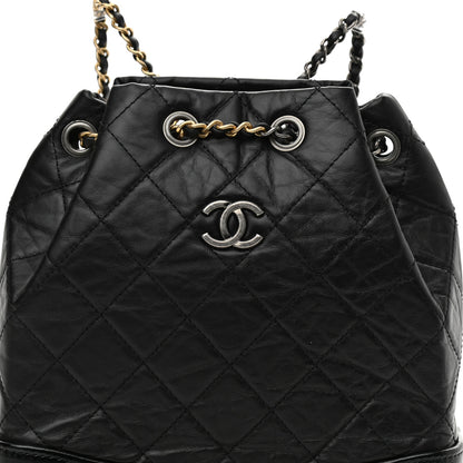 Chanel Aged Calfskin Quilted Small Gabrielle Backpack Black 8 of 10