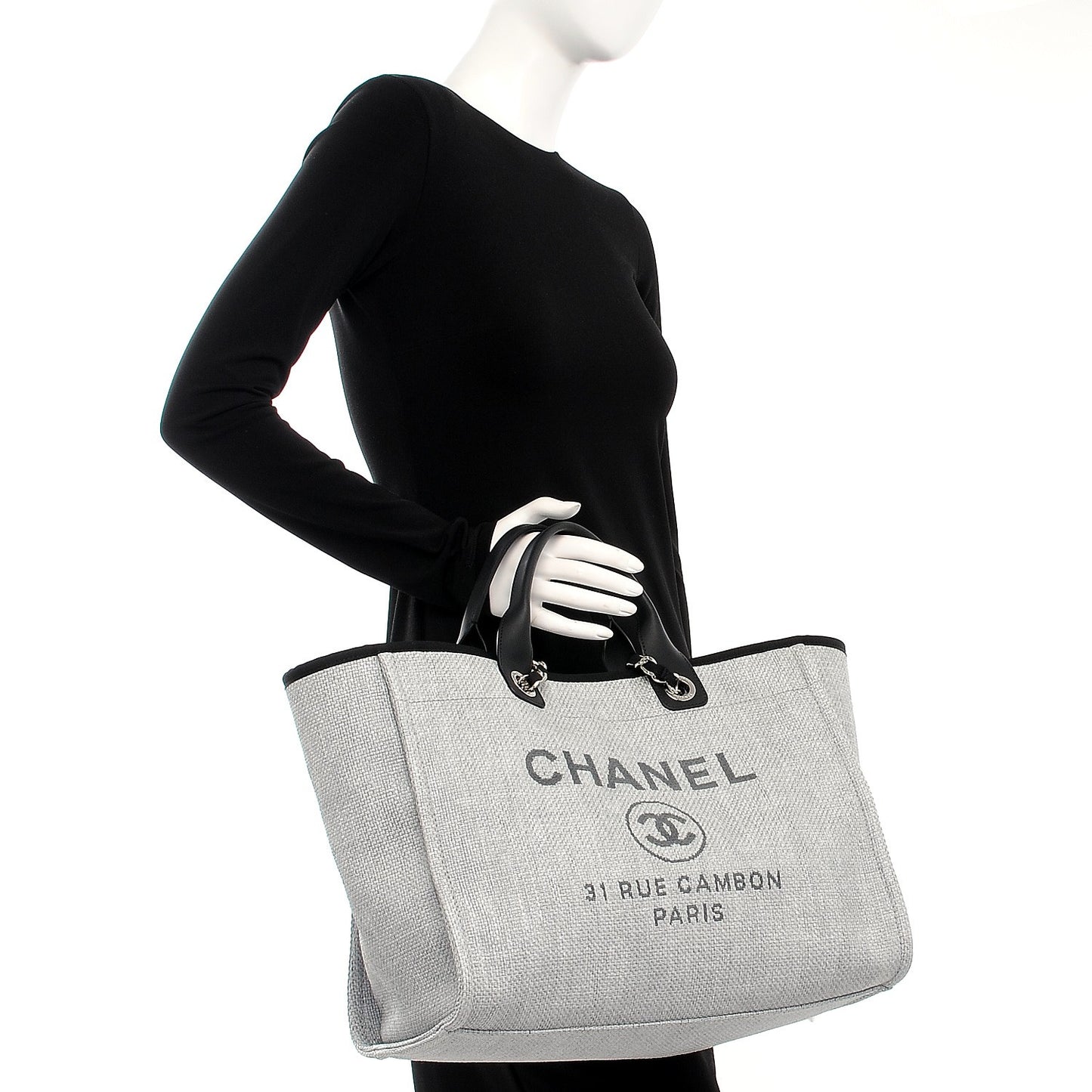 Canvas Large Deauville Tote Grey