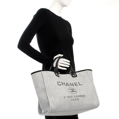 Chanel Canvas Large Deauville Tote Grey 3 of 8