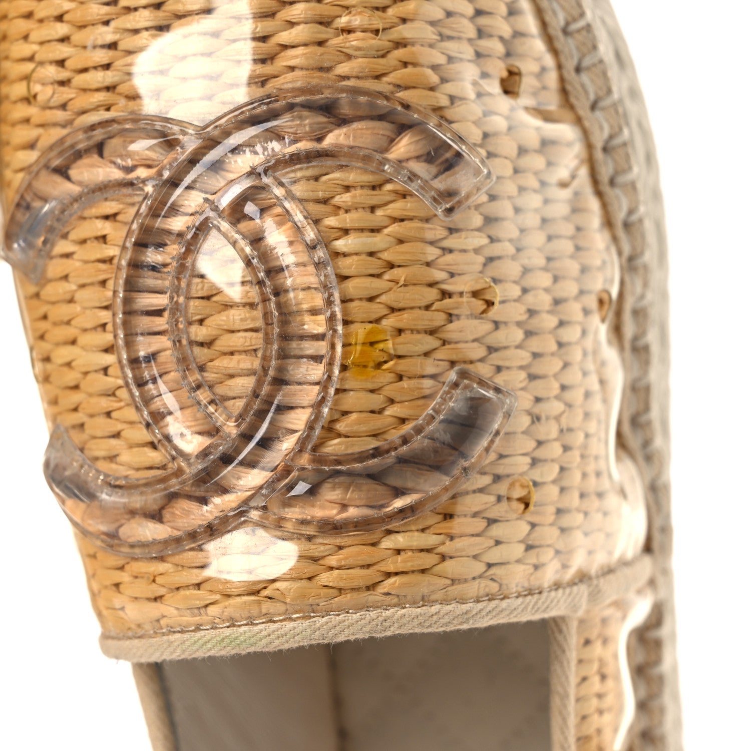 Chanel PVC Raffia CC Espadrilles 36 Beige 11 of 12