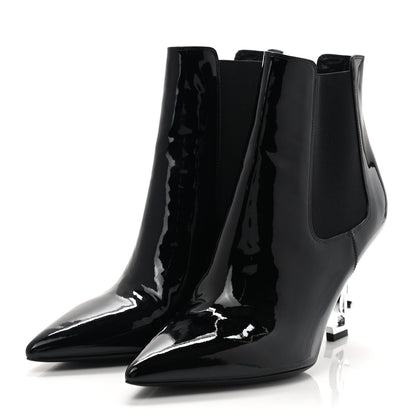 Saint Laurent Patent Opyum Booties 38.5 Black 3 of 8