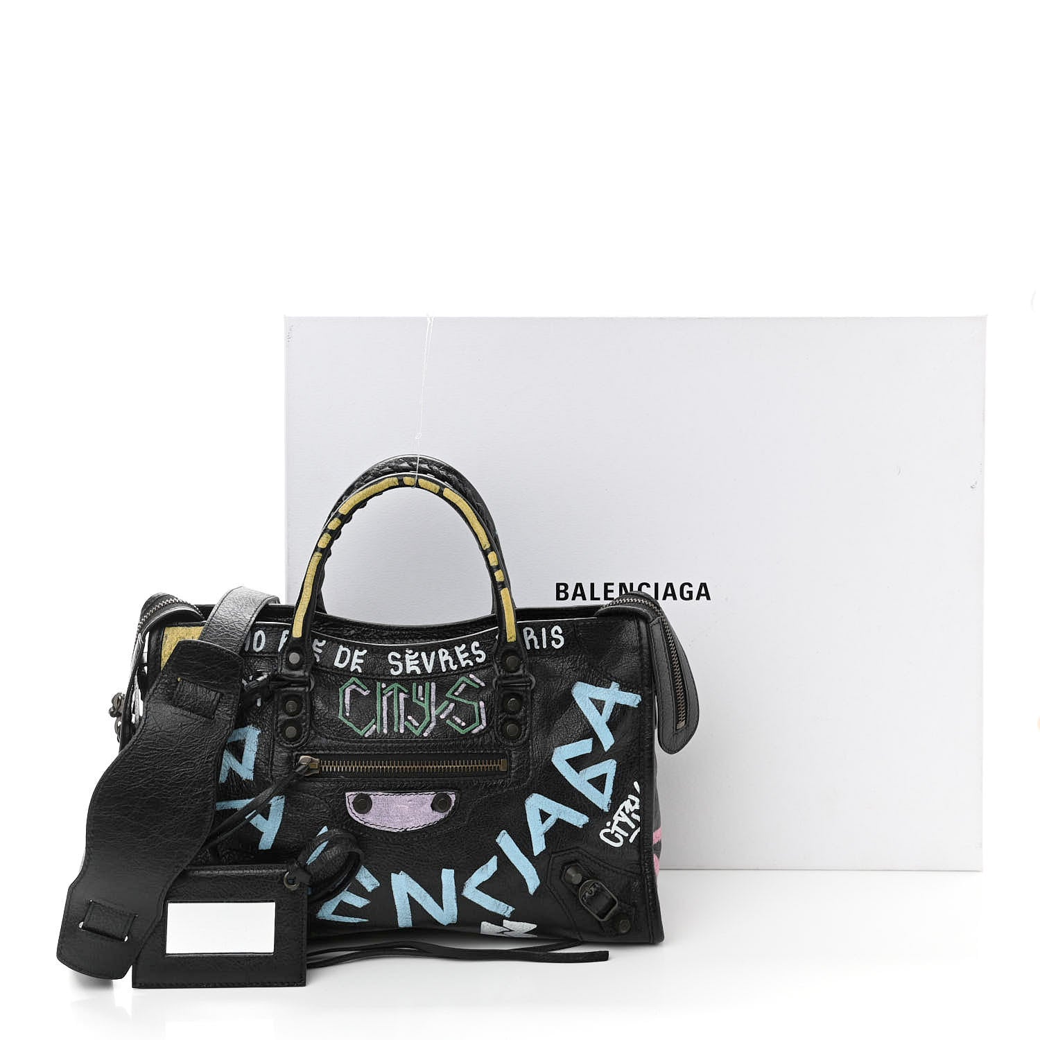 Balenciaga Agneau Graffiti All Over Classic Hardware S City Black Multicolor 11 of 11