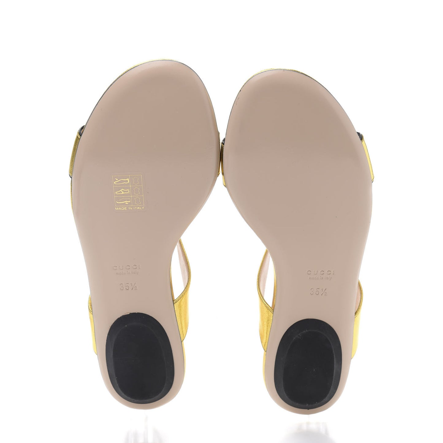 Metallic Lambskin Willow Pearl Sandals 35.5 Gold