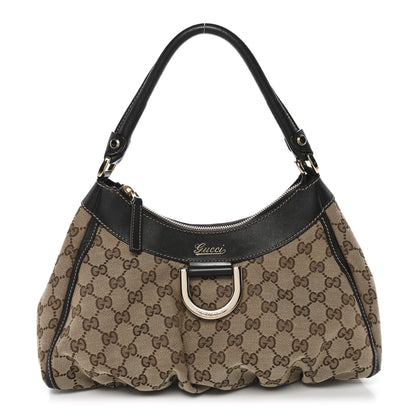 Gucci Monogram Medium D Gold Ring Hobo Dark Brown 1 of 13