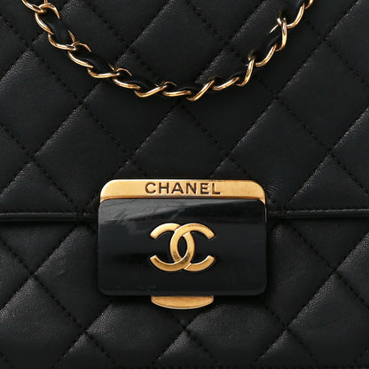 Chanel Sheepskin Quilted Large Beauty Lock Flap Black 9 of 11