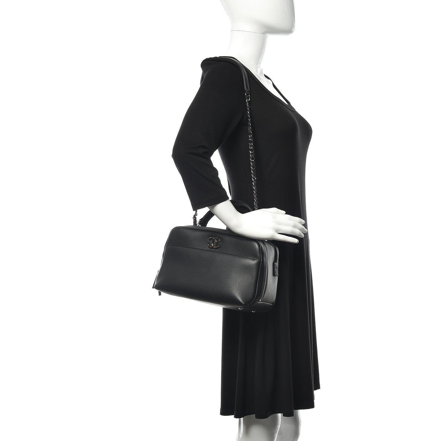 Chanel Calfskin Small Trendy CC Bowling Bag Black 2 of 11