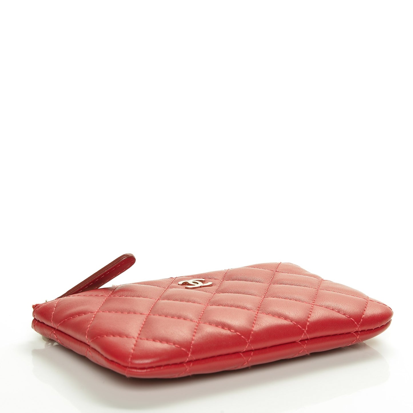 Lambskin Quilted Small Casino Cosmetic Case Red