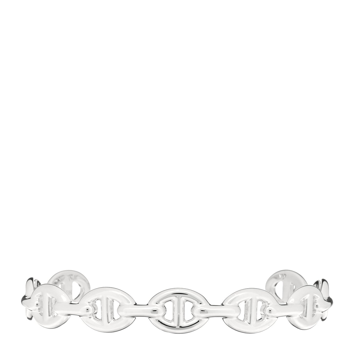 Sterling Silver MM Chaine d'Ancre Enchainee Cuff Bracelet SH