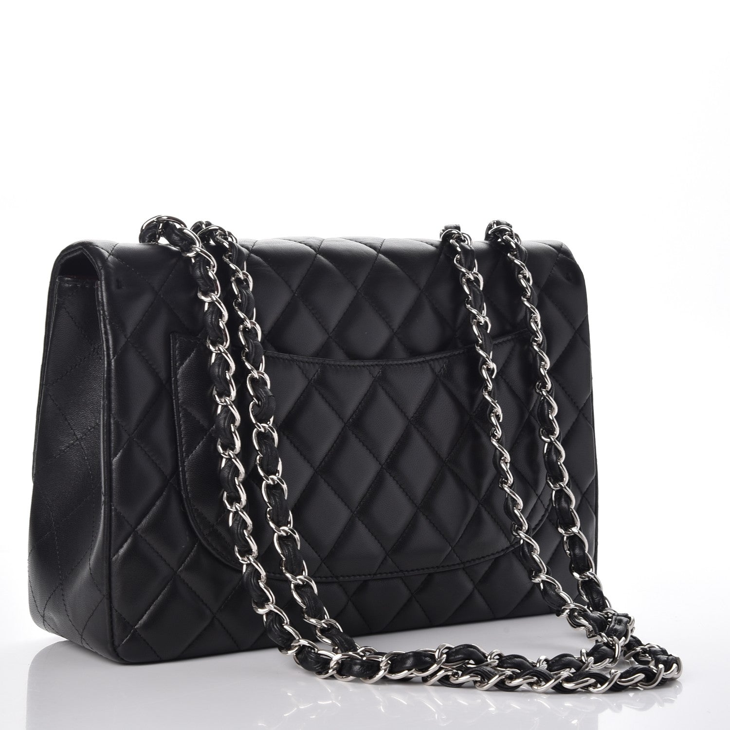 Chanel Lambskin Quilted Jumbo Single Flap Black 4 of 9