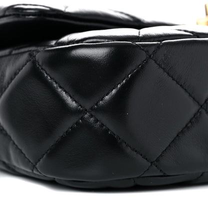 Chanel Lambskin Quilted Small Lacquered Chain Flap Black 7 of 9