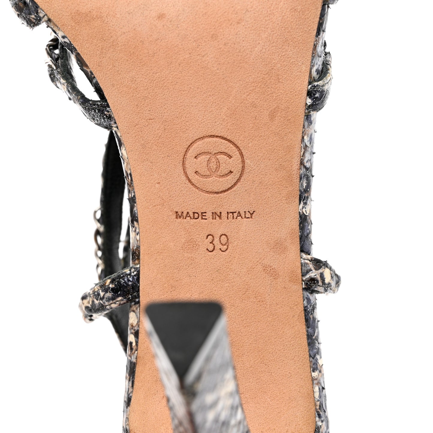 Snakeskin Fantasy Chain Sandals 39 Multicolor