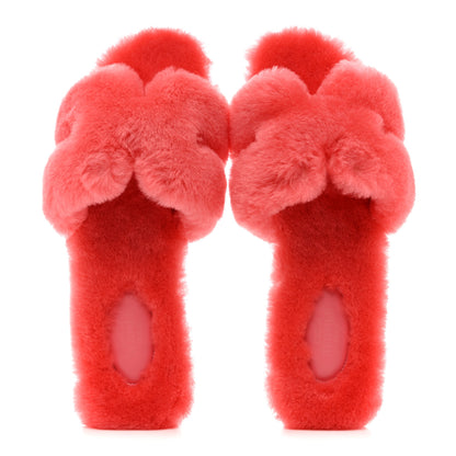 Hermes Woolskin Oran Sandals 38 Rose Du Desert 2 of 8