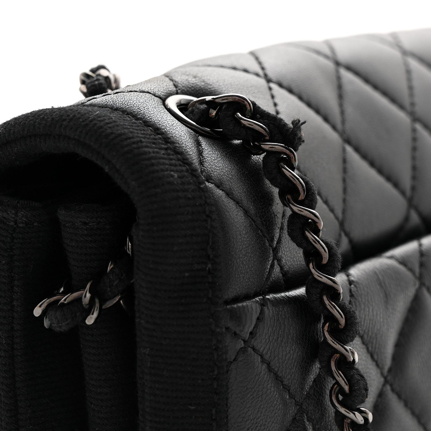 Chanel Lambskin Grosgrain Quilted Flap Black 11 of 11
