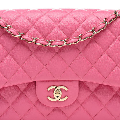 Chanel Caviar Quilted Jumbo Double Flap Pink 7 of 9