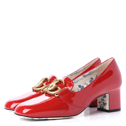 Gucci Vernice GG Victoire 55mm Loafer Pumps 38.5 Hibiscus Red 3 of 11