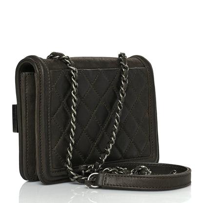 Chanel Iridescent Calfskin Marble Plexiglass Boy Brick Flap Dark Khaki 2 of 12