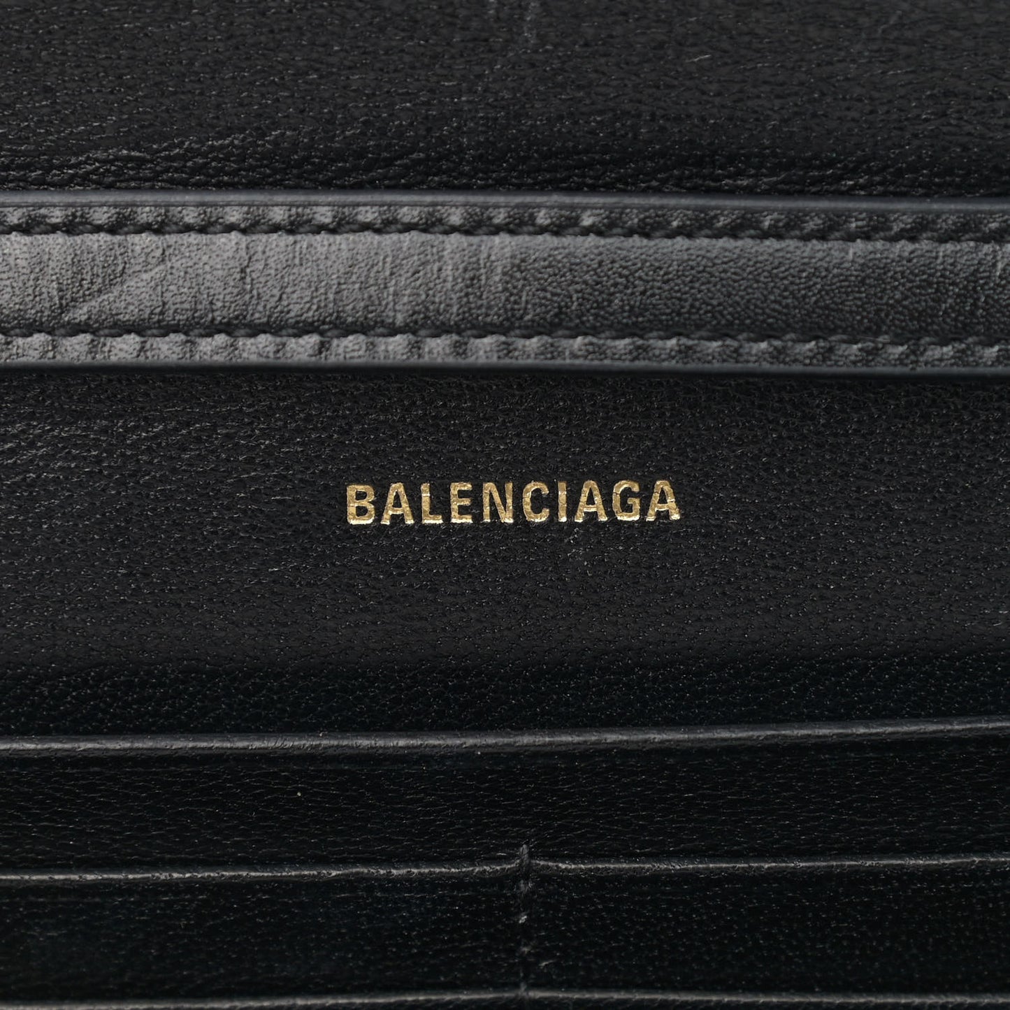 Smooth Calfskin Hourglass Continental Wallet On Strap Black