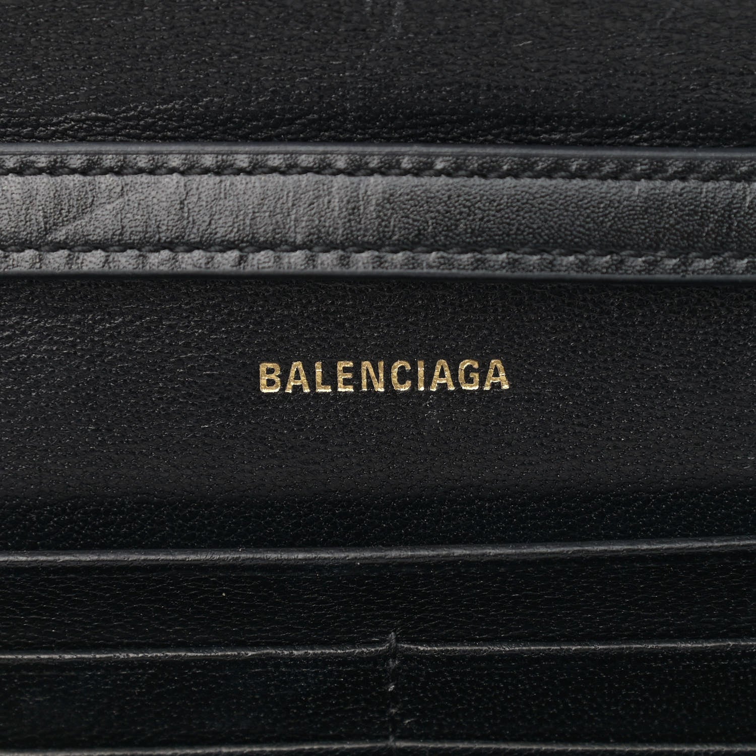 Balenciaga Smooth Calfskin Hourglass Continental Wallet On Strap Black 6 of 11
