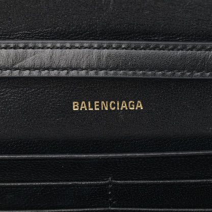 Balenciaga Smooth Calfskin Hourglass Continental Wallet On Strap Black 6 of 11