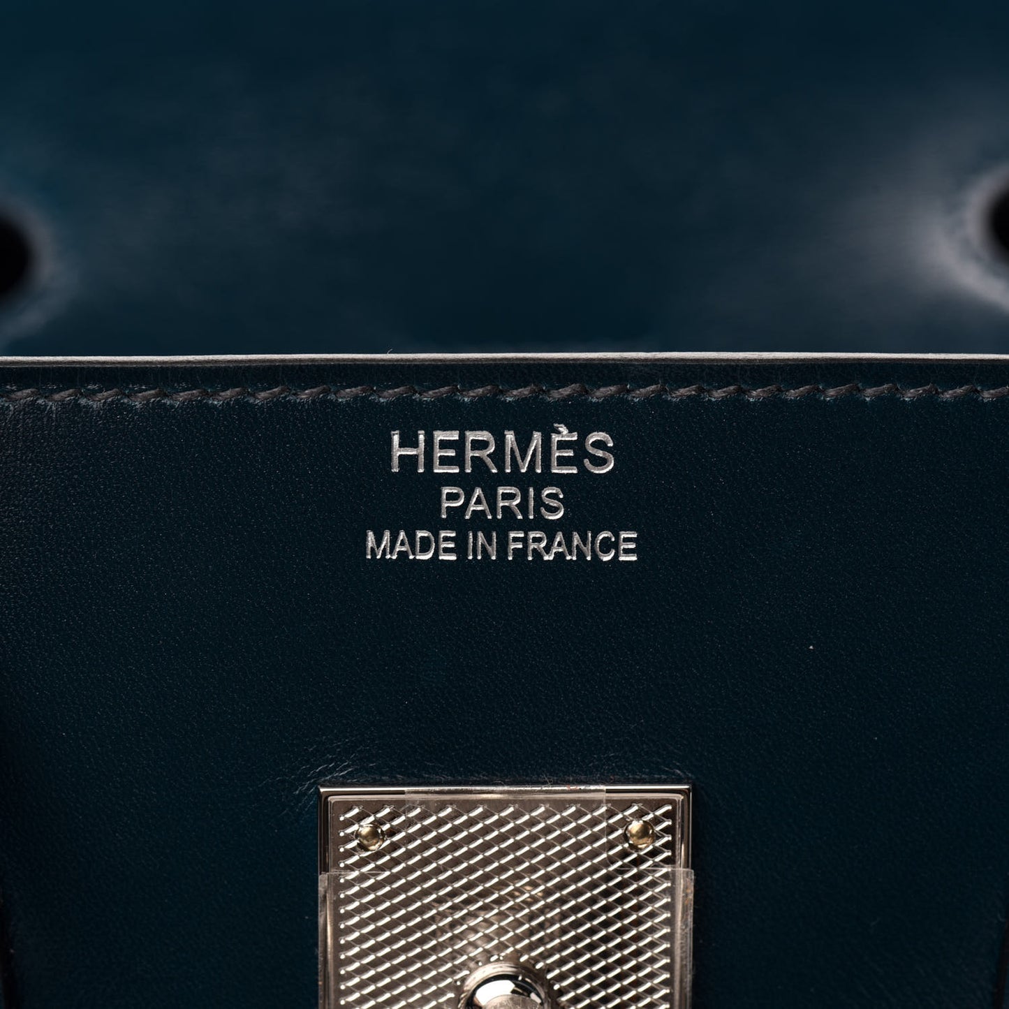 Box Guilloche Birkin 35 Bleu De Prusse