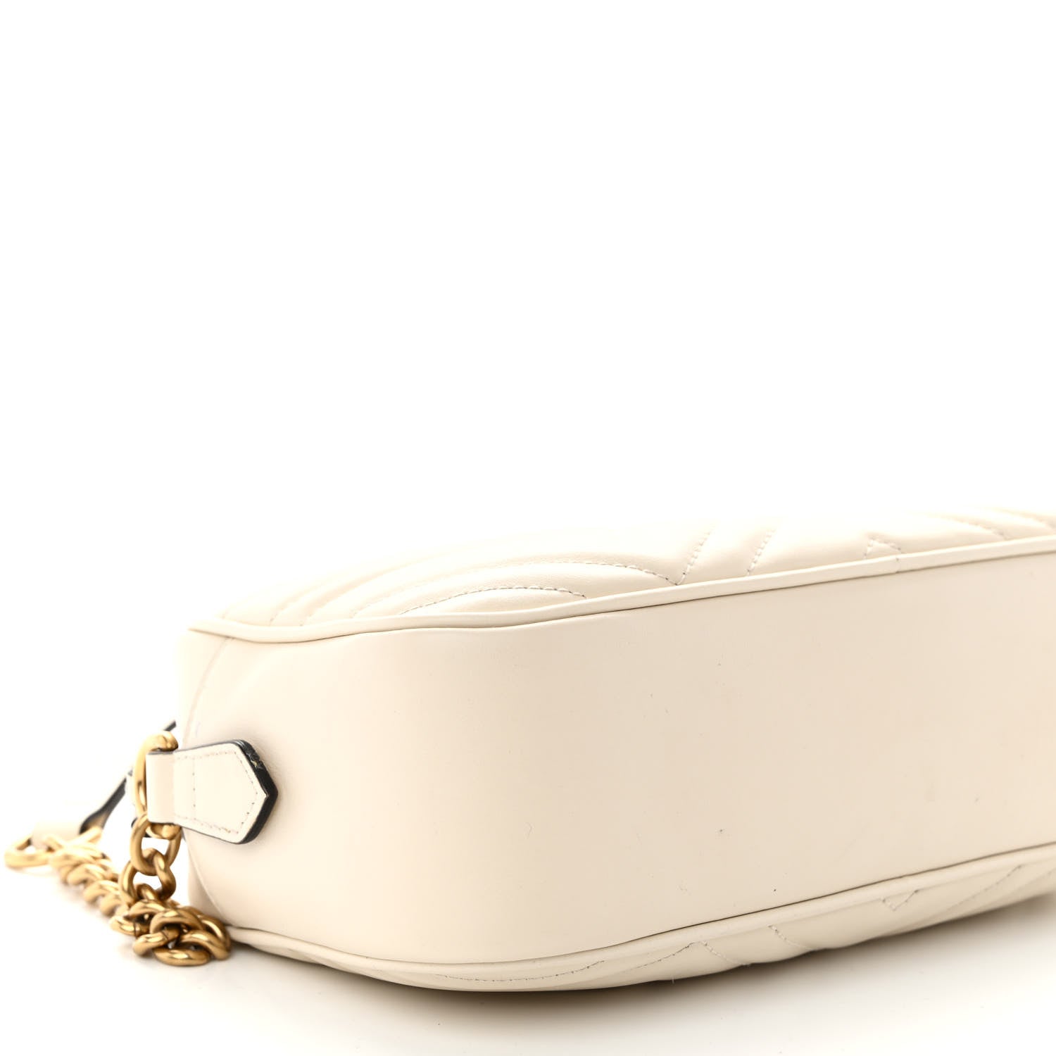 Gucci Calfskin Matelasse Small GG Marmont Chain Shoulder Bag White 9 of 10