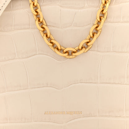 Alexander McQueen Calfskin Crocodile Embossed Box Shoulder Bag 16 Cream 8 of 10