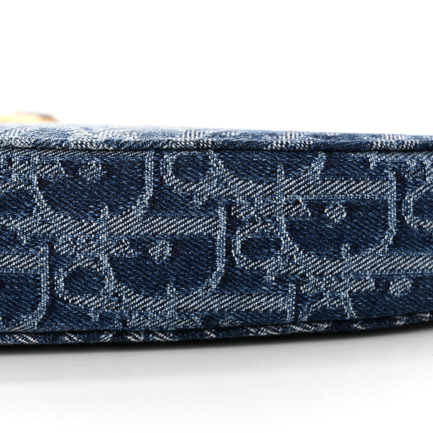 Christian Dior Denim Oblique Jacquard Saddle Rodeo Pouch Blue 10 of 11
