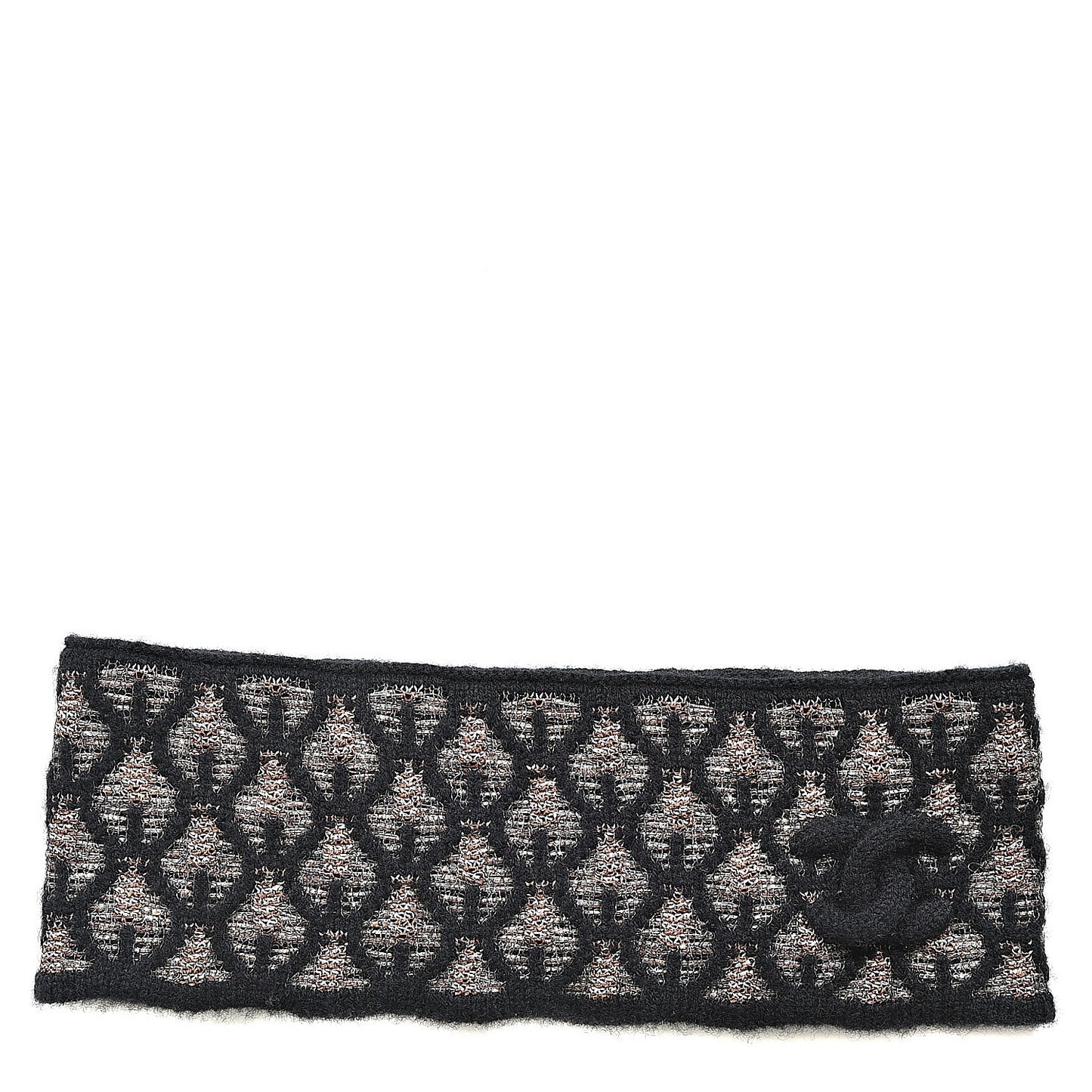 Metallic Cashmere CC Headband Black Brown