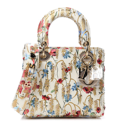 Christian Dior Calfskin Hibiscus Printed Embroidered My ABCDior Lady Dior Beige Multicolor 1 of 10