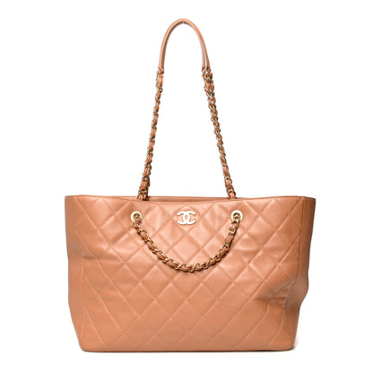 Chanel Lambskin Shopping Tote Camel 1 of 11