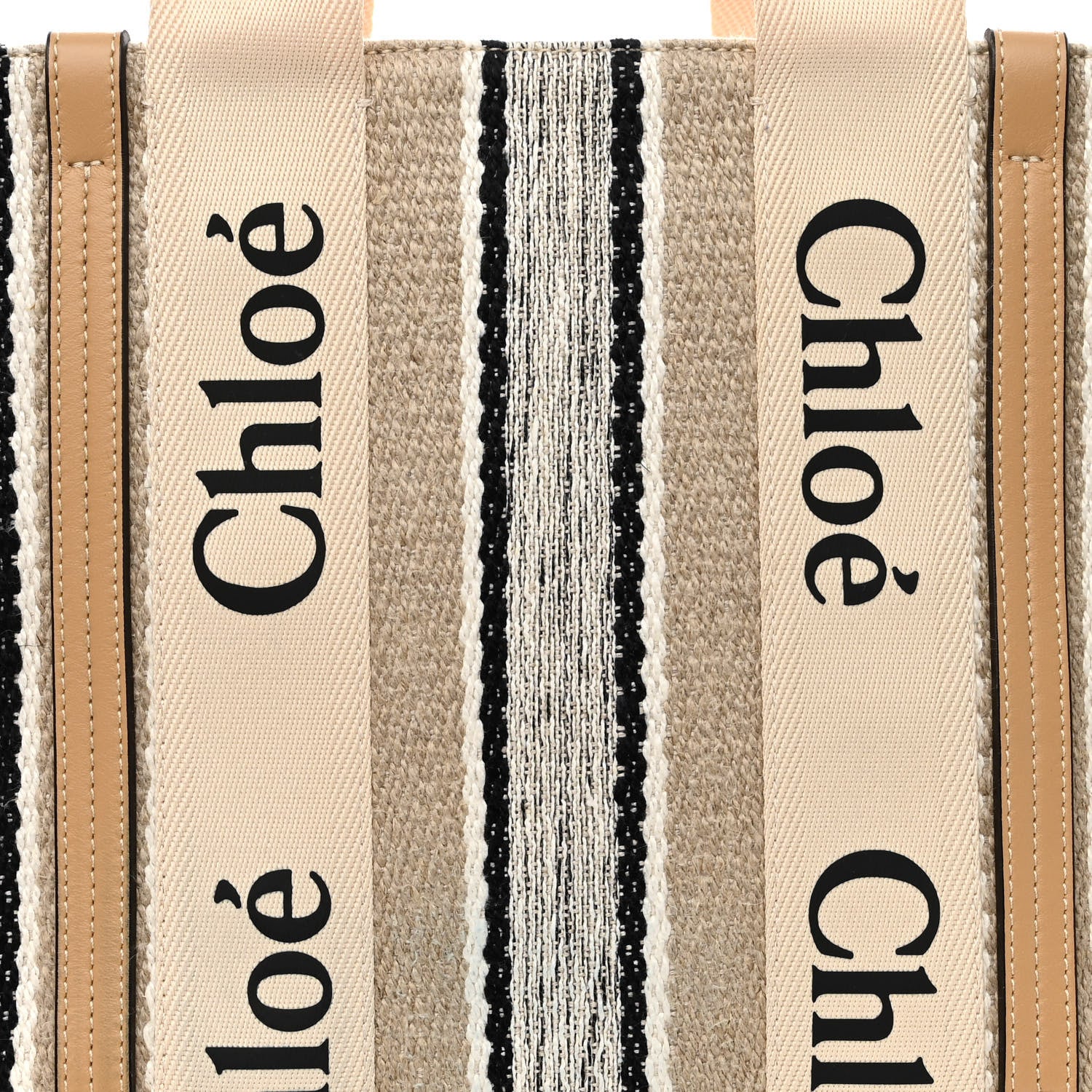 Chloe Knit Medium Woody Ribbon Tote Nude 8 of 10