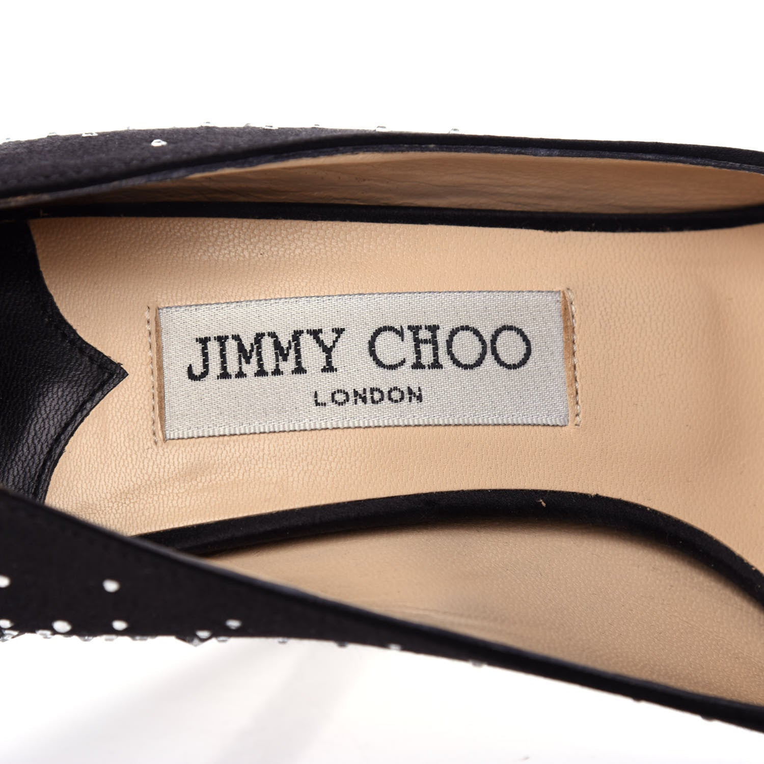 Jimmy Choo Satin Crystal Dali Peep Toe Pumps 36.5 Black 8 of 10