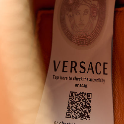Versace Vitello Barocco Virtus Top Handle Shoulder Bag Brown 7 of 11
