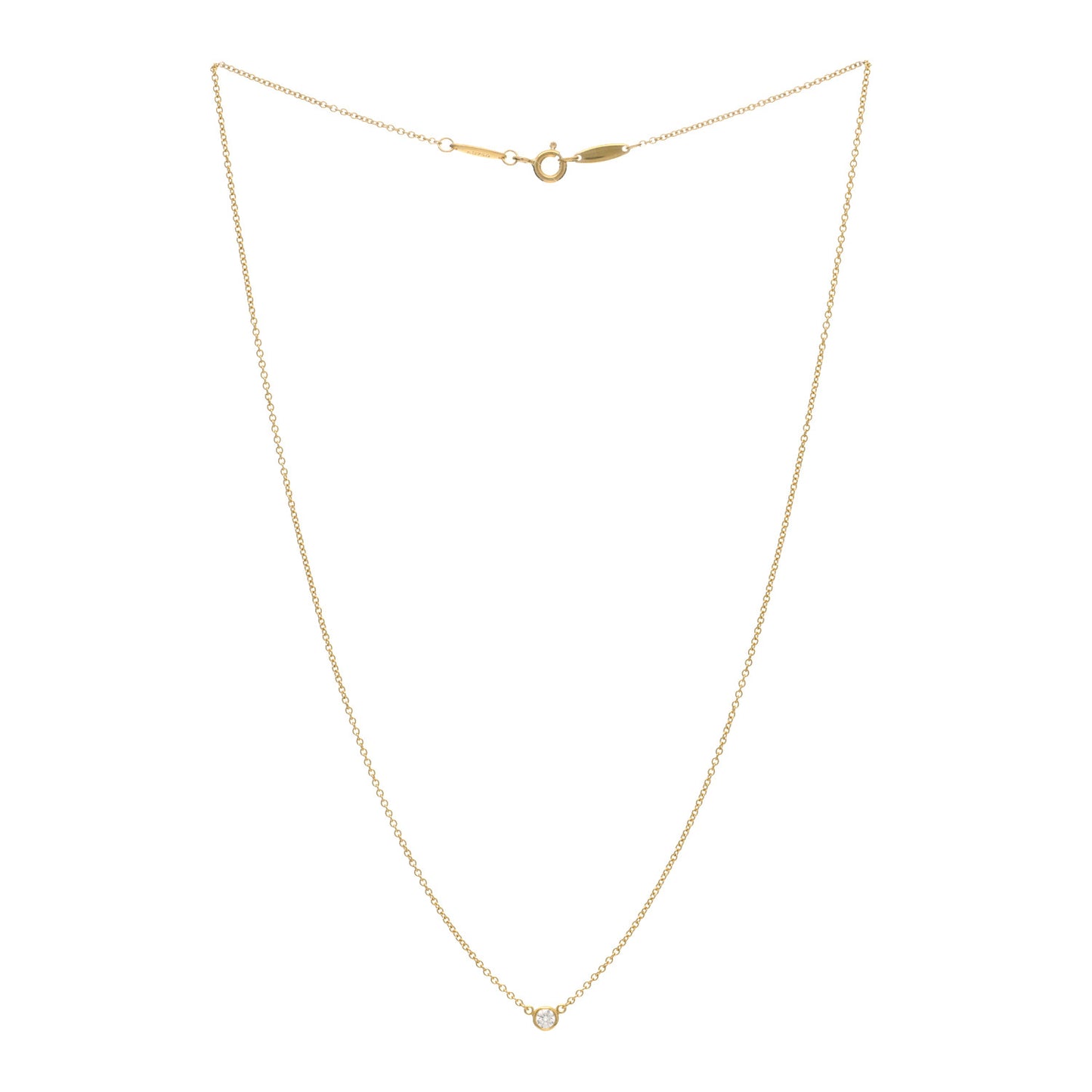 18K Yellow Gold Diamond .08ct Elsa Peretti Diamonds by the Yard Pendant Necklace
