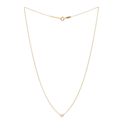 Tiffany 18K Yellow Gold Diamond .08ct Elsa Peretti Diamonds by the Yard Pendant Necklace 2 of 3