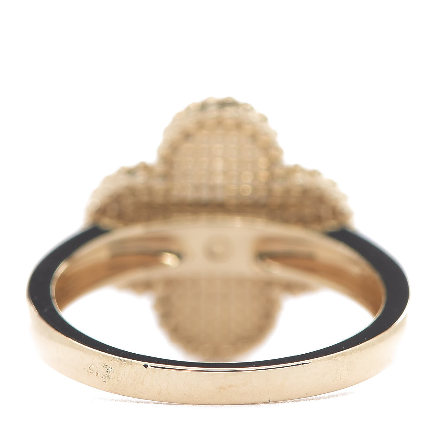 Van Cleef & Arpels 18K Yellow Gold Diamond Mother of Pearl Vintage Alhambra Ring 52 6 4 of 6