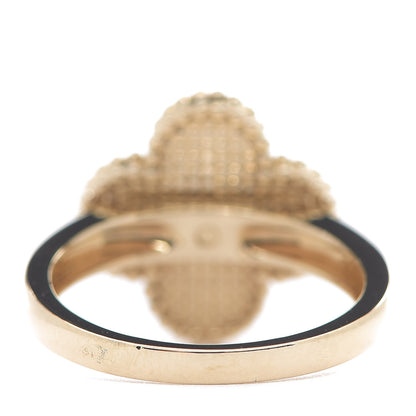 Van Cleef & Arpels 18K Yellow Gold Diamond Mother of Pearl Vintage Alhambra Ring 52 6 4 of 6