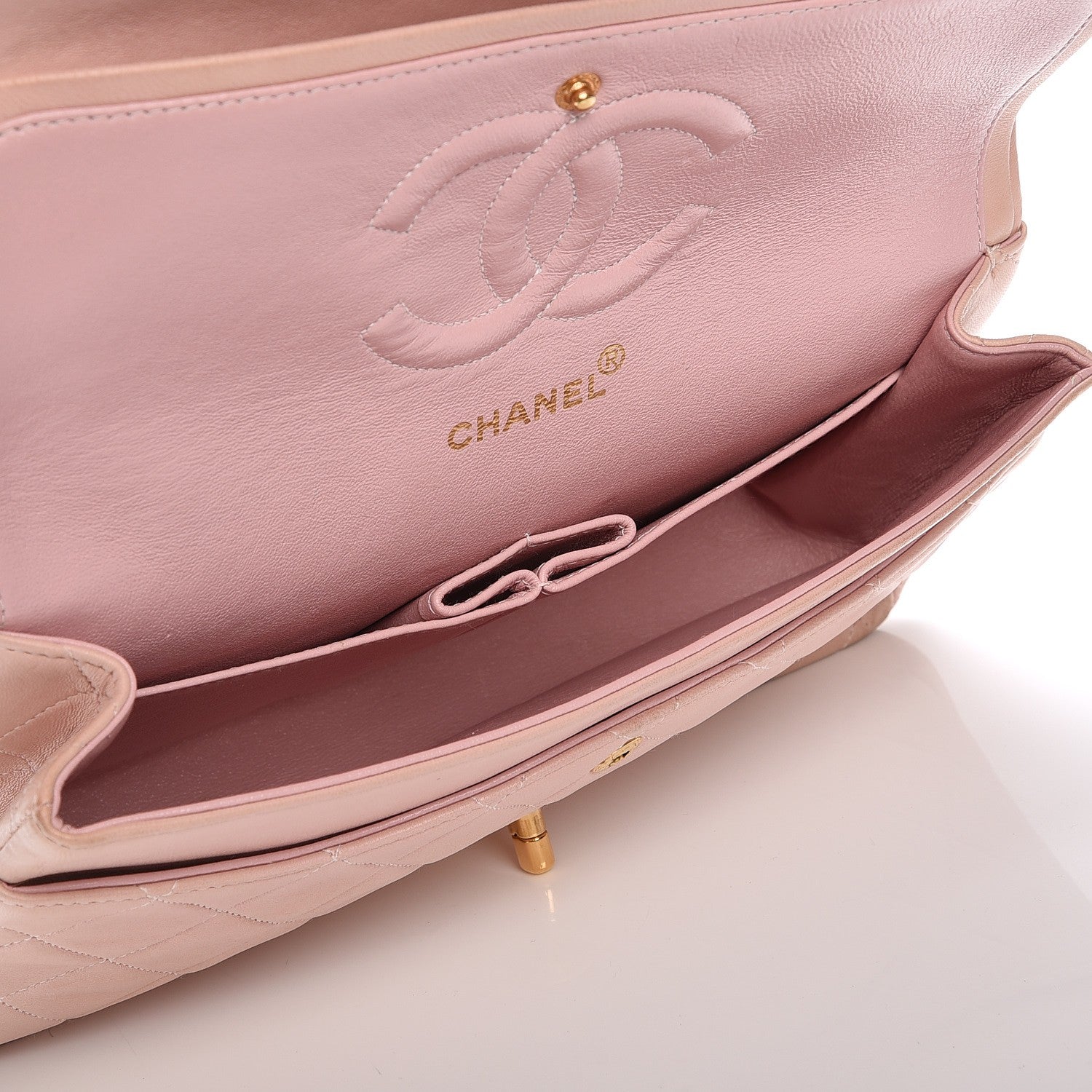 Chanel Lambskin Quilted Medium Double Flap Light Pink 4 of 17