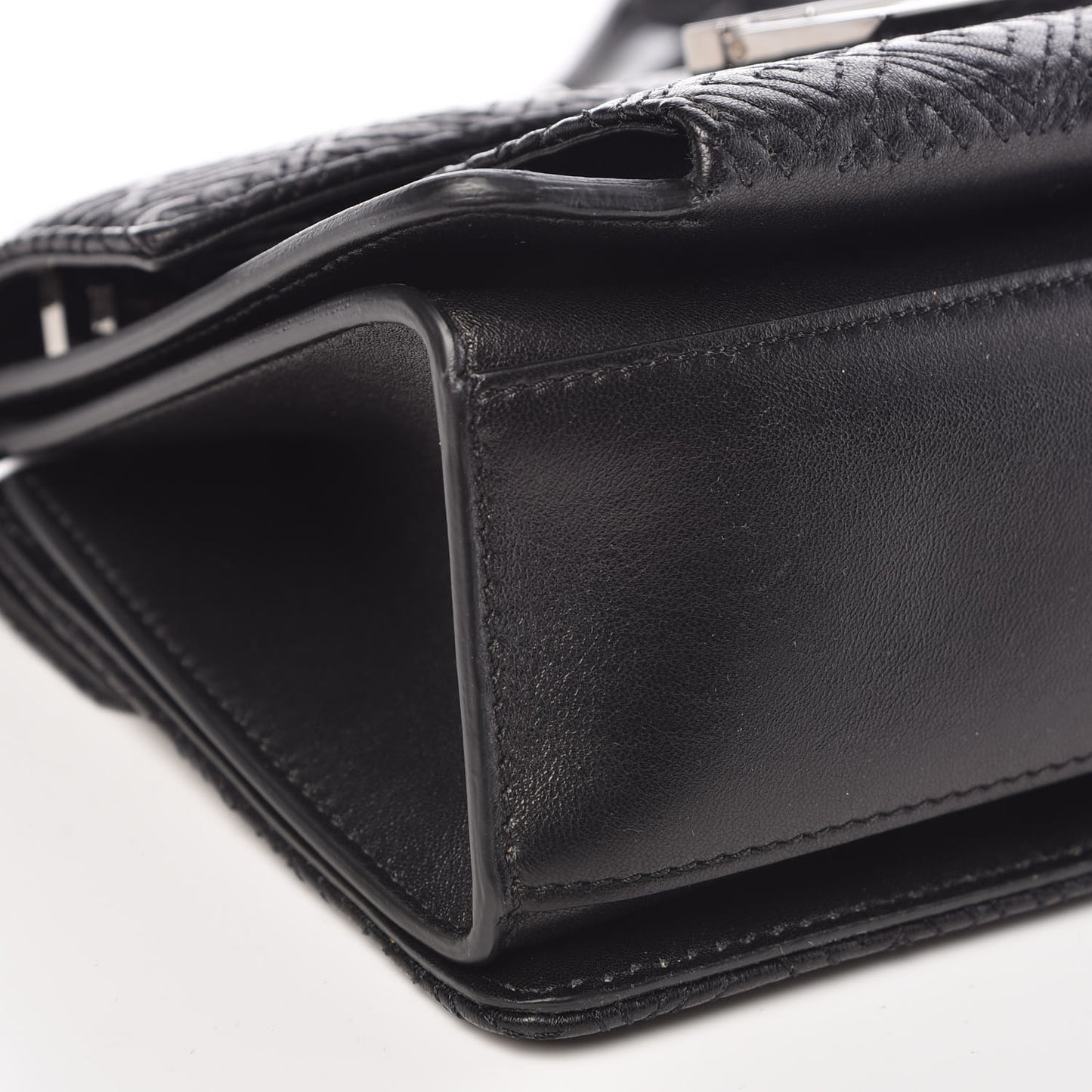 Lambskin Embroidered Studded Small GV3 Shoulder Bag Black