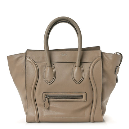 Celine Drummed Calfskin Mini Luggage Dune 1 of 12