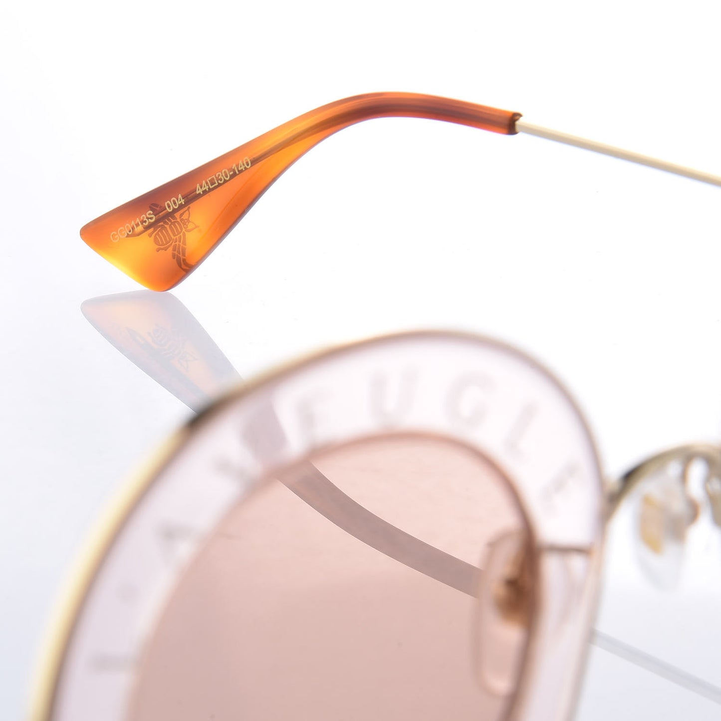 Metal L'Aveugle Par Amour Round Frame Sunglasses GG0113S Light Pink