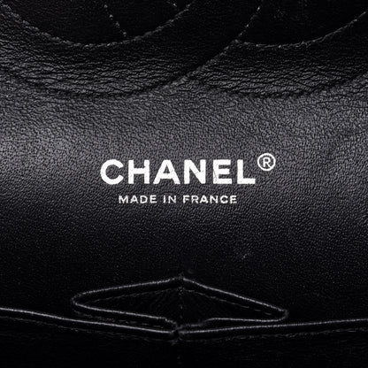 Chanel Sequin Tweed Jumbo Double Flap Black Grey 5 of 10