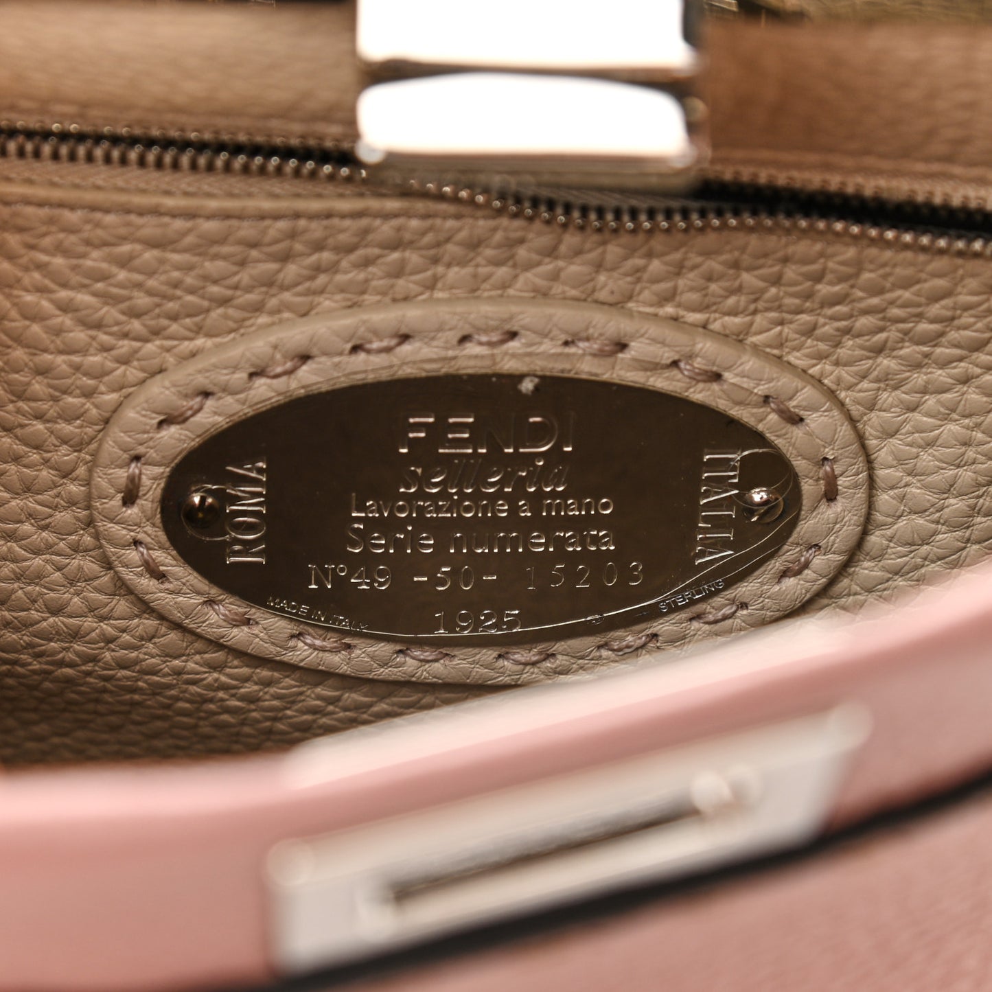 Cuoio Romano Selleria Bi-Color Mini Peekaboo Iconic Satchel English Rose Camelia