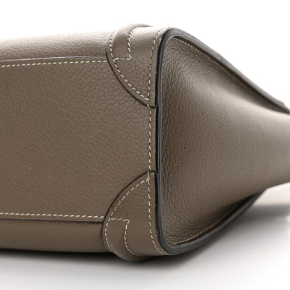 Celine Drummed Calfskin Nano Luggage Souris 11 of 12