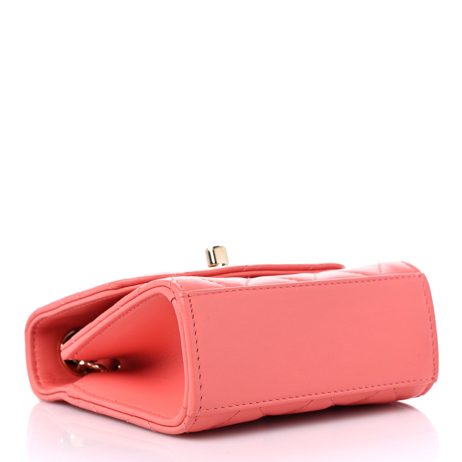 Chanel Lambskin Quilted Mini Trendy CC Clutch With Chain Coral Pink 4 of 10