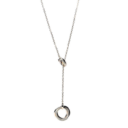 Cartier 18K Pink Yellow White Gold Diamond Trinity Lariat Necklace 1 of 5